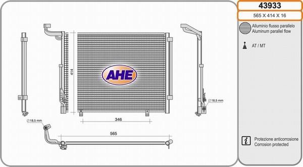 AHE 43933 - Condensatore, Climatizzatore autozon.pro