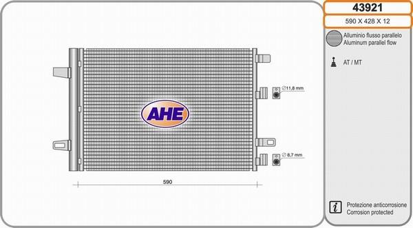 AHE 43921 - Condensatore, Climatizzatore autozon.pro