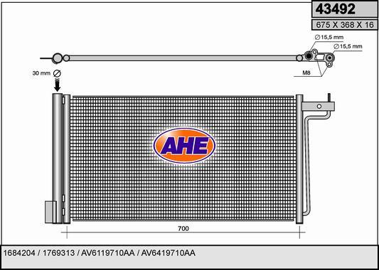 AHE 43492 - Condensatore, Climatizzatore autozon.pro