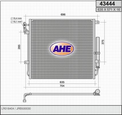 AHE 43444 - Condensatore, Climatizzatore autozon.pro