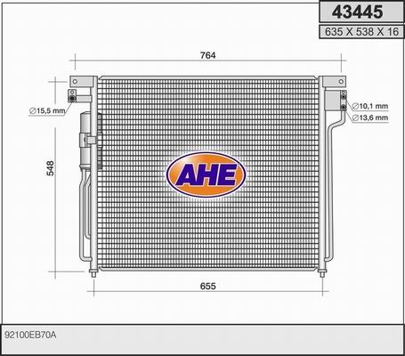 AHE 43445 - Condensatore, Climatizzatore autozon.pro