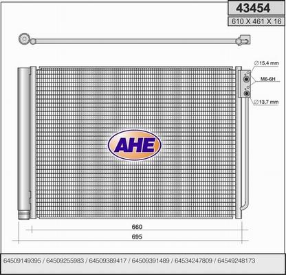 AHE 43454 - Condensatore, Climatizzatore autozon.pro