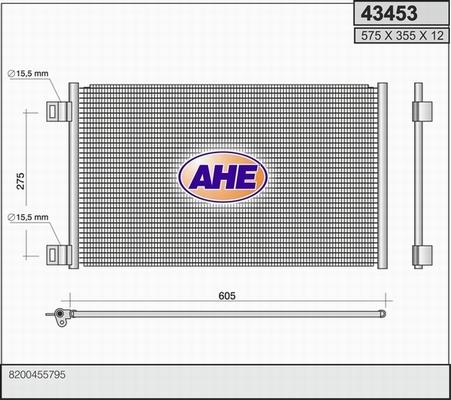 AHE 43453 - Condensatore, Climatizzatore autozon.pro