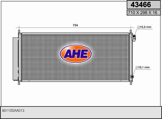 AHE 43466 - Condensatore, Climatizzatore autozon.pro