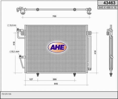 AHE 43463 - Condensatore, Climatizzatore autozon.pro