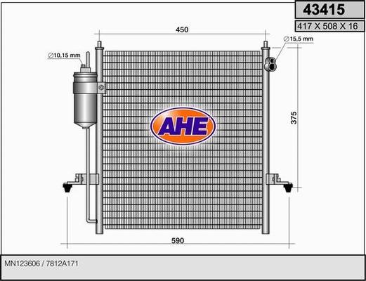 AHE 43415 - Condensatore, Climatizzatore autozon.pro