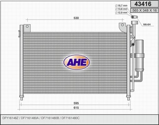 AHE 43416 - Condensatore, Climatizzatore autozon.pro