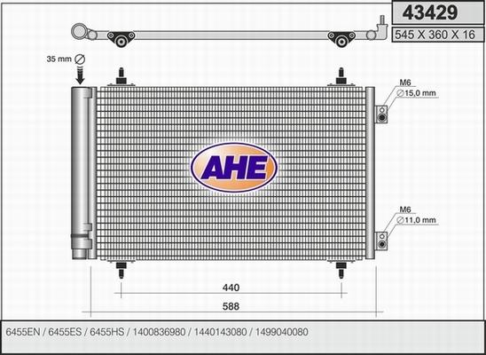 AHE 43429 - Condensatore, Climatizzatore autozon.pro