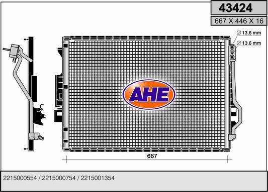 AHE 43424 - Condensatore, Climatizzatore autozon.pro