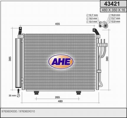 AHE 43421 - Condensatore, Climatizzatore autozon.pro