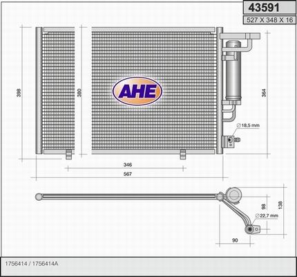 AHE 43591 - Condensatore, Climatizzatore autozon.pro