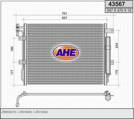 AHE 43567 - Condensatore, Climatizzatore autozon.pro