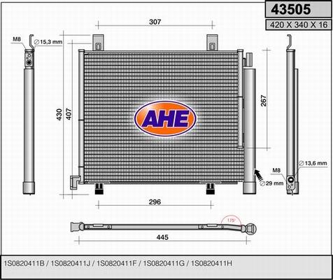 AHE 43505 - Condensatore, Climatizzatore autozon.pro