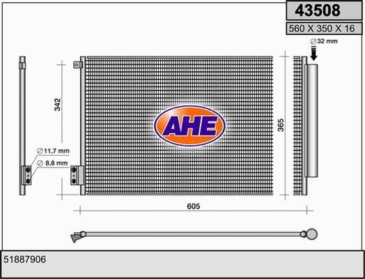 AHE 43508 - Condensatore, Climatizzatore autozon.pro