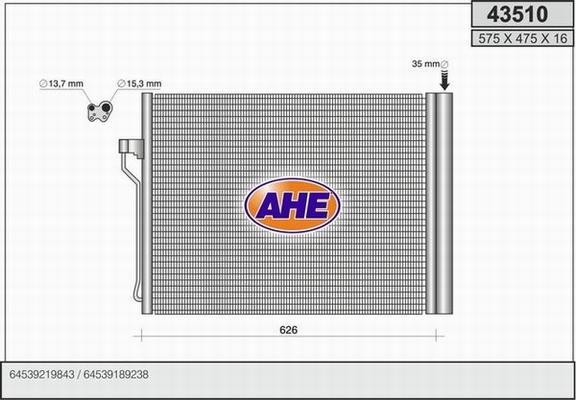 AHE 43510 - Condensatore, Climatizzatore autozon.pro