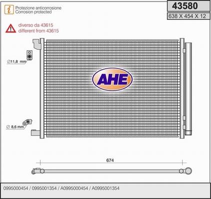 AHE 43580 - Condensatore, Climatizzatore autozon.pro