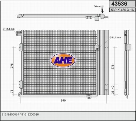 AHE 43536 - Condensatore, Climatizzatore autozon.pro