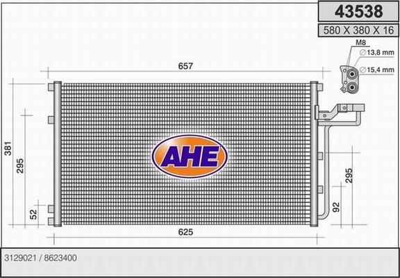 AHE 43538 - Condensatore, Climatizzatore autozon.pro