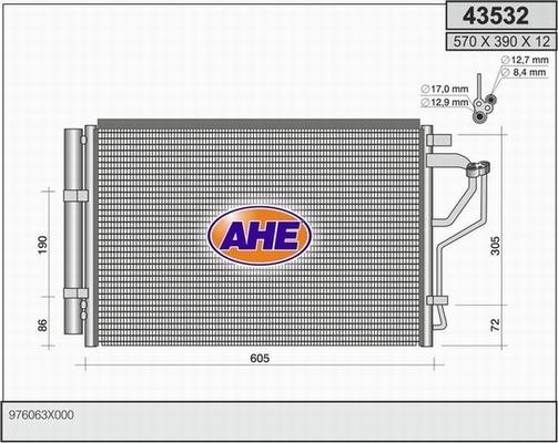 AHE 43532 - Condensatore, Climatizzatore autozon.pro