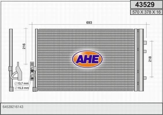 AHE 43529 - Condensatore, Climatizzatore autozon.pro