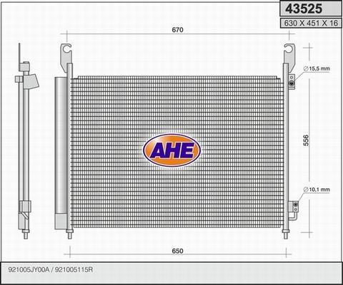 AHE 43525 - Condensatore, Climatizzatore autozon.pro