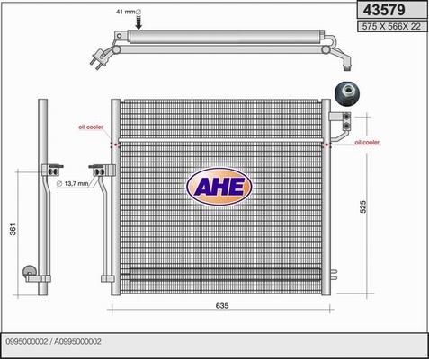 AHE 43579 - Condensatore, Climatizzatore autozon.pro