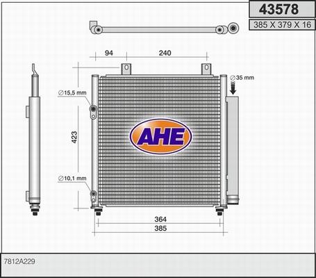 AHE 43578 - Condensatore, Climatizzatore autozon.pro