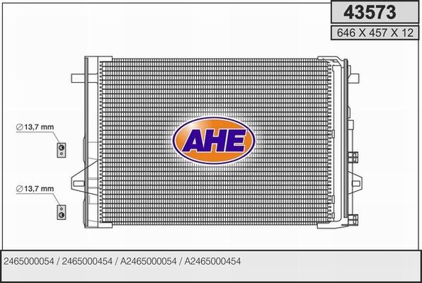 AHE 43573 - Condensatore, Climatizzatore autozon.pro