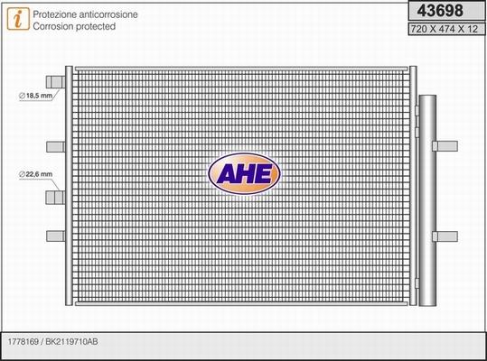 AHE 43698 - Condensatore, Climatizzatore autozon.pro