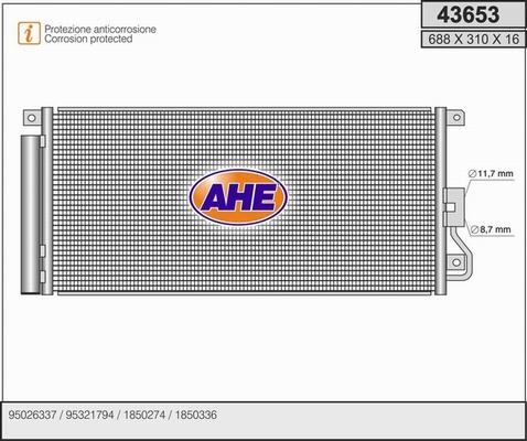 AHE 43653 - Condensatore, Climatizzatore autozon.pro