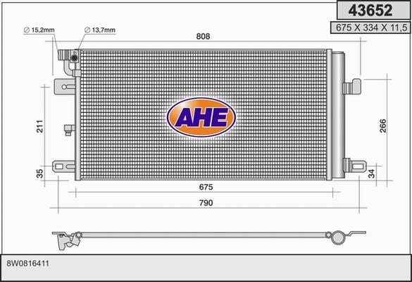 AHE 43652 - Condensatore, Climatizzatore autozon.pro