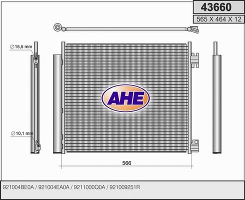 AHE 43660 - Condensatore, Climatizzatore autozon.pro