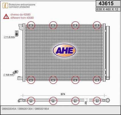 AHE 43615 - Condensatore, Climatizzatore autozon.pro