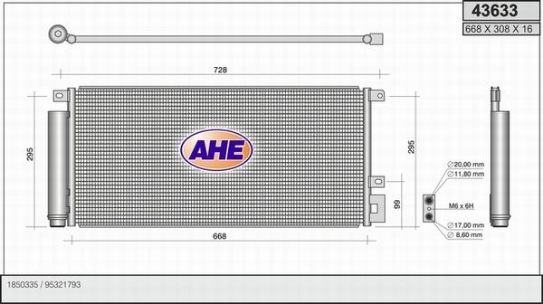 AHE 43633 - Condensatore, Climatizzatore autozon.pro