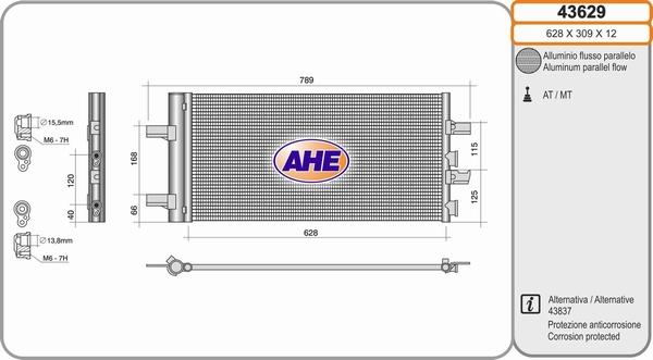 AHE 43629 - Condensatore, Climatizzatore autozon.pro