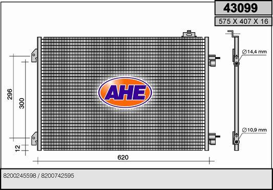 AHE 43099 - Condensatore, Climatizzatore autozon.pro