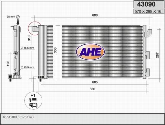 AHE 43090 - Condensatore, Climatizzatore autozon.pro