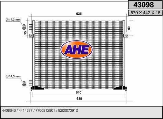 AHE 43098 - Condensatore, Climatizzatore autozon.pro