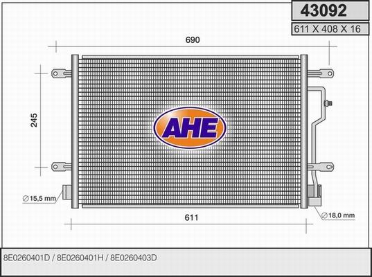 AHE 43092 - Condensatore, Climatizzatore autozon.pro