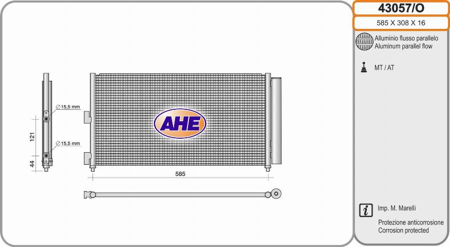 AHE 43057O - Condensatore, Climatizzatore autozon.pro