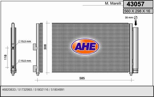 AHE 43057 - Condensatore, Climatizzatore autozon.pro