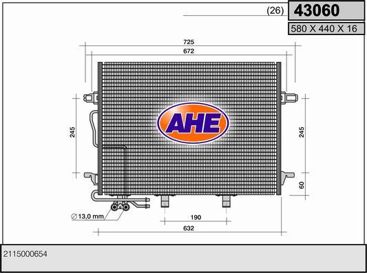 AHE 43060 - Condensatore, Climatizzatore autozon.pro