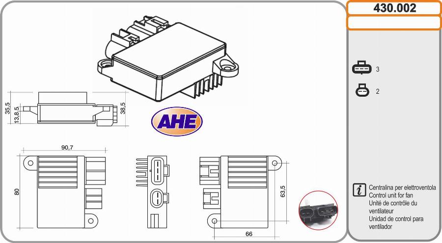 AHE 430.002 - Centralina, Ventola elettr. (Raffreddamento motore) autozon.pro