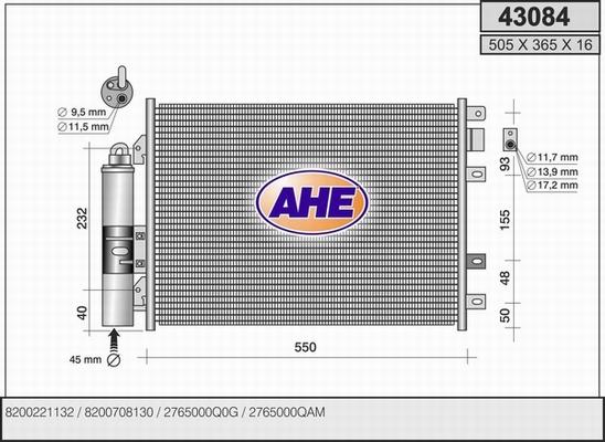 AHE 43084 - Condensatore, Climatizzatore autozon.pro