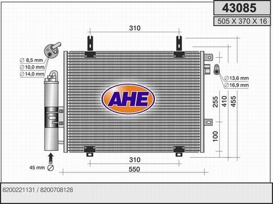 AHE 43085 - Condensatore, Climatizzatore autozon.pro