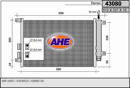 AHE 43080 - Condensatore, Climatizzatore autozon.pro