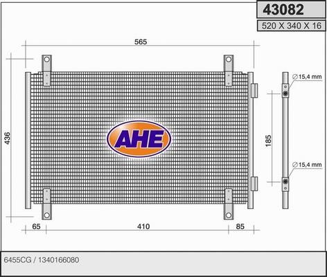 AHE 43082 - Condensatore, Climatizzatore autozon.pro