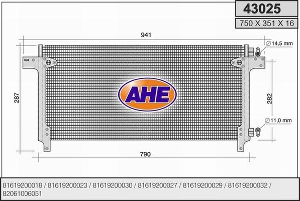 AHE 43025 - Condensatore, Climatizzatore autozon.pro