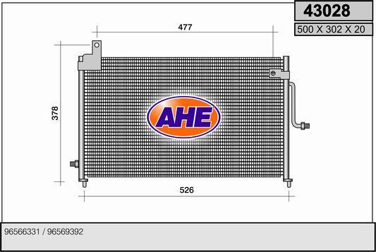 AHE 43028 - Condensatore, Climatizzatore autozon.pro