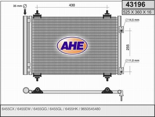 AHE 43196 - Condensatore, Climatizzatore autozon.pro